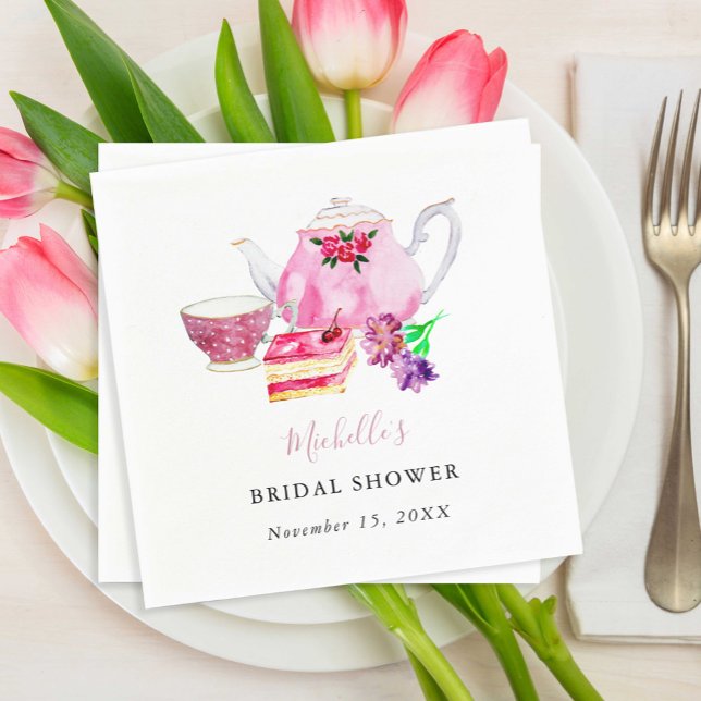 Rosa i Tea Party Möhippa Tekanna Dusty Ro Pappersservett (Skapare uppladdad)