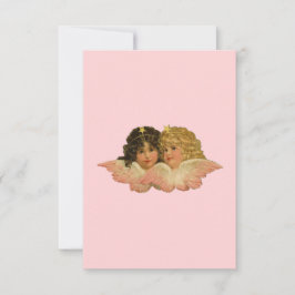  Rosa i Victorian Änglar Tack Kort