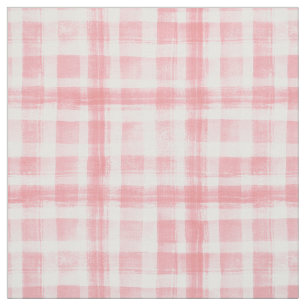 Rosa i vitt vatten Gingham Kontrollerad Mönster Tyg