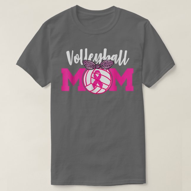 Rosa i Volleyball Mamma Ribbon Breast Cancer Aware T Shirt (Design framsida)