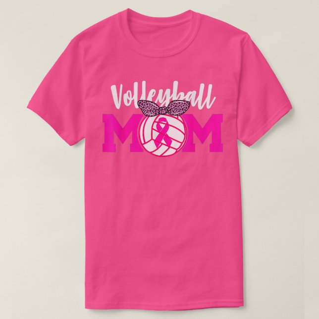 Rosa i Volleyball Mamma Ribbon Breast Cancer Aware T Shirt (Design framsida)