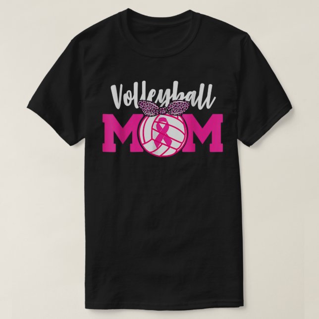 Rosa i Volleyball Mamma Ribbon Breast Cancer Aware T Shirt (Design framsida)