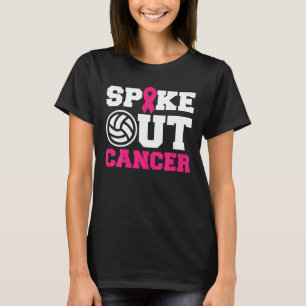 Rosa i Volleyball Ribbon Breast Cancer Awareness T Shirt