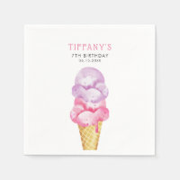Rosa Ice Cream Cone-Födelsedagsfest