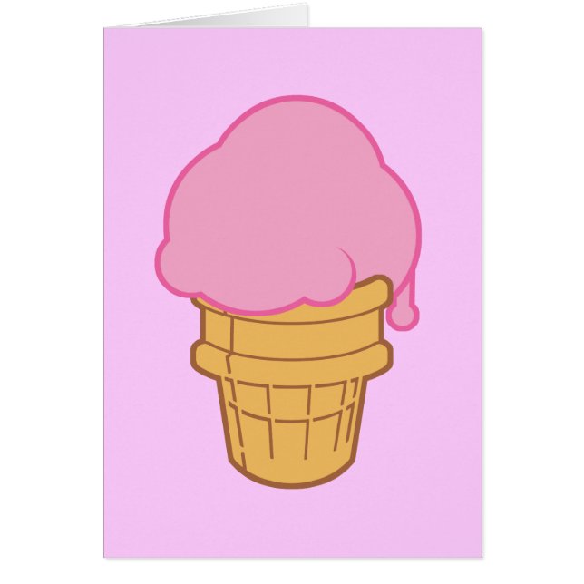 Rosa Ice Cream Cone Hälsningskort (Framsidan)