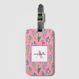 Rosa Ice Cream Cone Sommar Bagagebricka