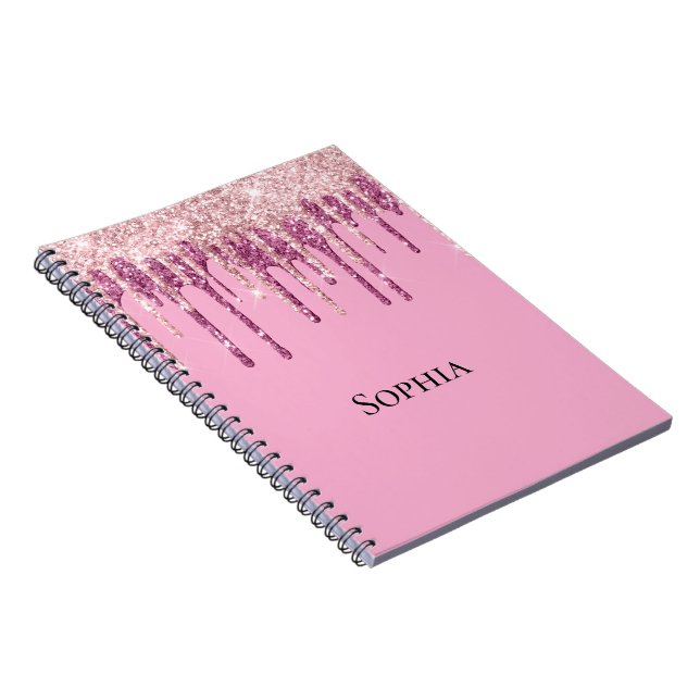 Rosa  Ice Cream Glitter Drivers Personlig Anteckningsbok (Högra Sidan)