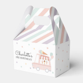 Rosa Ice Cream Lastbil Födelsedagsfest Dekoration Presentaskar