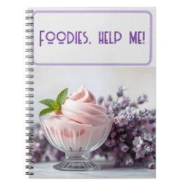 Rosa Ice Cream med Lilac Flowers & Grönt Mint Anteckningsbok