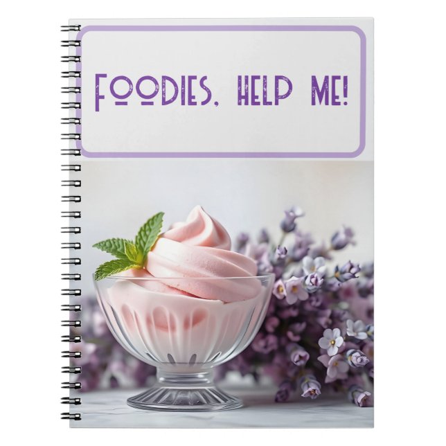 Rosa Ice Cream med Lilac Flowers & Grönt Mint Anteckningsbok (Framsidan)
