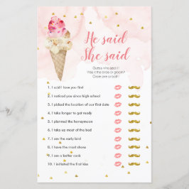 Rosa  Ice Cream sa att hon sa "Game Card"