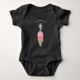 Rosa Ice Cream Sparkler Girl 2 Birthday Party T Shirt
