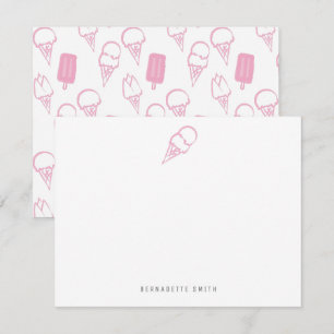 Rosa Ice Cream Stationery Note Card Anteckningskort