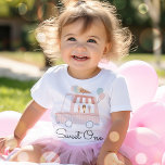 Rosa Ice Cream Sweet One 1st Birthday Party Outfit T Shirt<br><div class="desc">Rosa Ice Cream Sweet One 1st Birthday Party Outfit Baby T-Shirt All design är © PIXEL PERFECTION PARTY LTD</div>