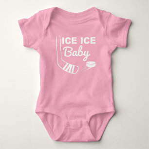Rosa Ice Flicka Hockey Baby Bodykostym T Shirt