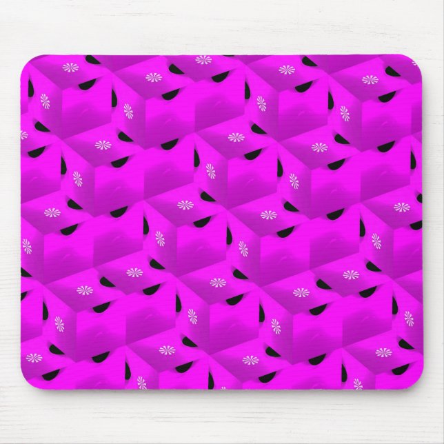 Rosa Ice Fractal Mousepad Musmatta (Framsidan)
