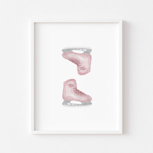 Rosa Ice hockey-skridskogar konst Poster