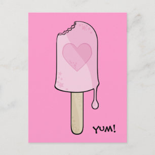 Rosa Ice kräm, yum! Vykort
