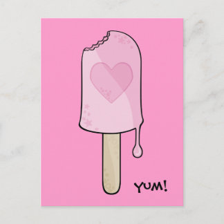 Rosa Ice kräm, yum! Vykort