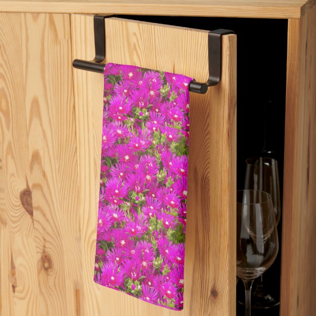 Rosa Ice Plant Flowers Blommigt Kitchen Towel Kökshandduk (Thirds Fold)