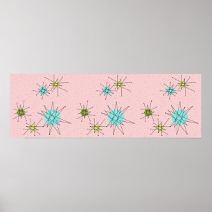Rosa Iconic atom- Starbursts affisch