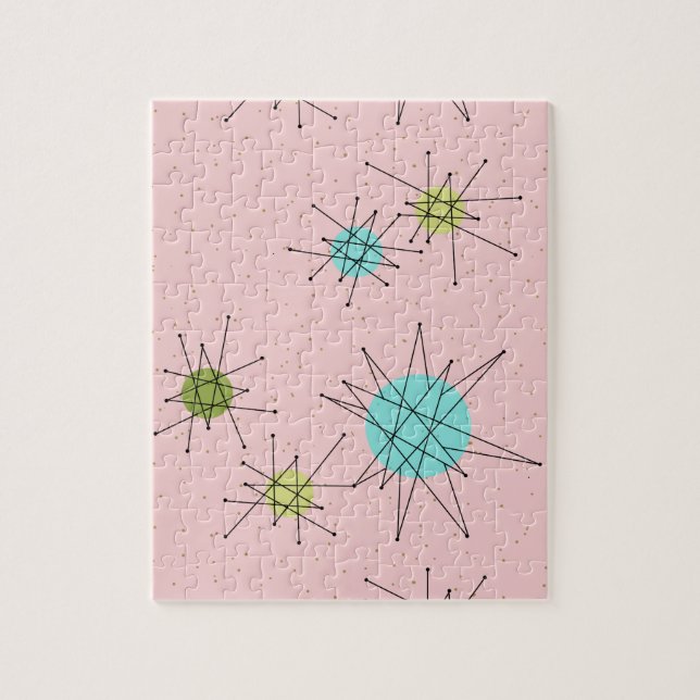 Rosa Iconic atom- Starbursts pussel (Vertikal)