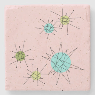 Rosa Iconic atom- Starbursts stenkustfartyg Underlägg Sten