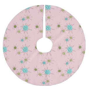 Rosa Iconic atom- Starbursts trädkjol Julgransmatta Borstad Polyester