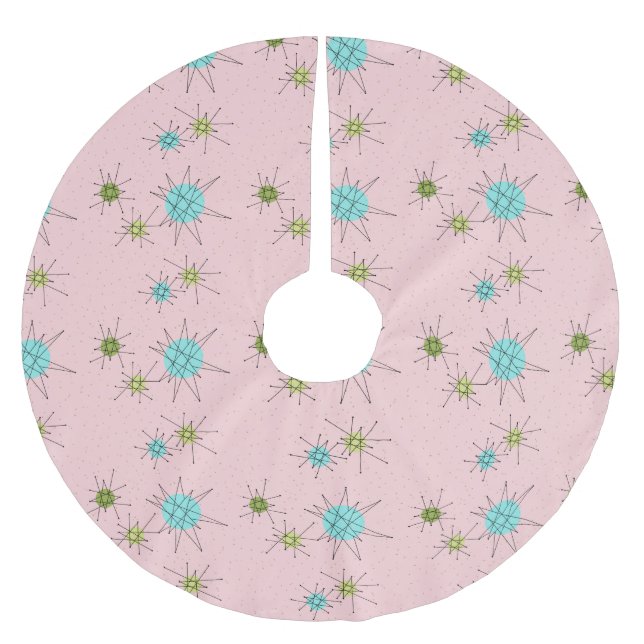 Rosa Iconic atom- Starbursts trädkjol Julgransmatta Borstad Polyester (Framsidan)