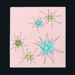 Rosa Iconic Atomic Starbursts Anteckningsblock<br><div class="desc">Denna Rosa Iconic Atomic Starbursts (atomstjärnor) i Anteckningsblock mönster har ikoniska atomstjärnor. Det är höger! Bakgrunden till färgaden old school, första Dam Rosa med guld-spektrum är perfektens bakgrund för färgaden av pulserande turkos, soothing celery och kitschy pear grönt circles. Sportarna i färg placeras sporadiskt i olika storlekar med överliggande V-formad...</div>
