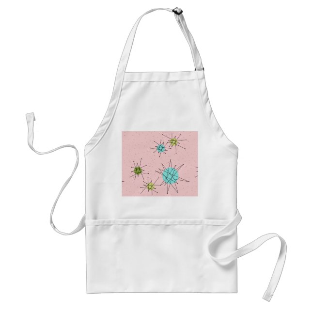Rosa Iconic Atomic Starbursts Apron Förkläde (Framsidan)