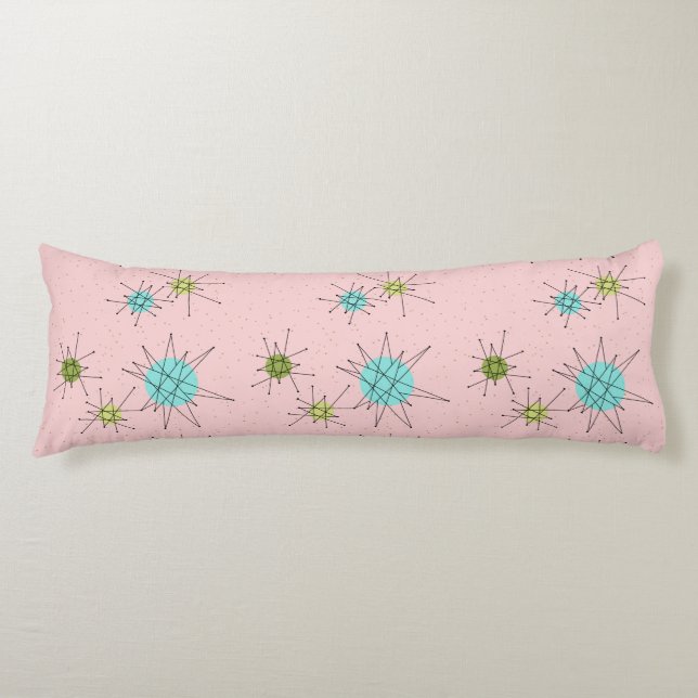 Rosa Iconic Atomic Starbursts Body Pillow Kroppskudde (Framsidan)
