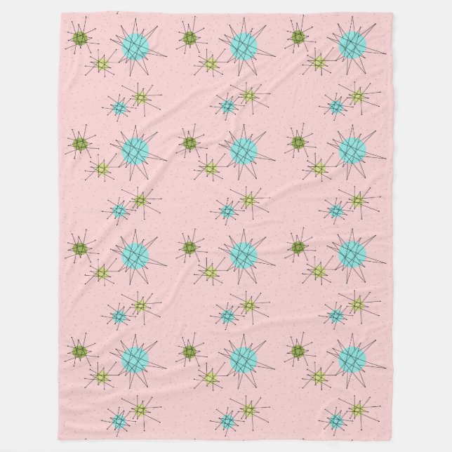 Rosa Iconic Atomic Starbursts Fleece Blanket (Framsidan)