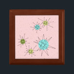 Rosa Iconic Atomic Starbursts Jewelry Keepsakbox Minnesask<br><div class="desc">Denna Rosa Iconic Atomic Starbursts (Atomstjärnor), mönster, har ikoniska atomstjärnor. Det är höger! Bakgrunden till färgaden old school, första Dam Rosa med guld-spektrum är perfektens bakgrund för färgaden av pulserande turkos, soothing celery och kitschy pear grönt circles. Sportarna i färg placeras sporadiskt i olika storlekar med överliggande V-formad linjer som...</div>
