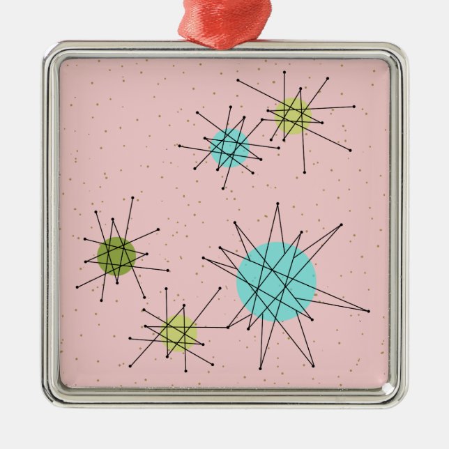 Rosa Iconic Atomic Starbursts jul Ornament (Framsidan)