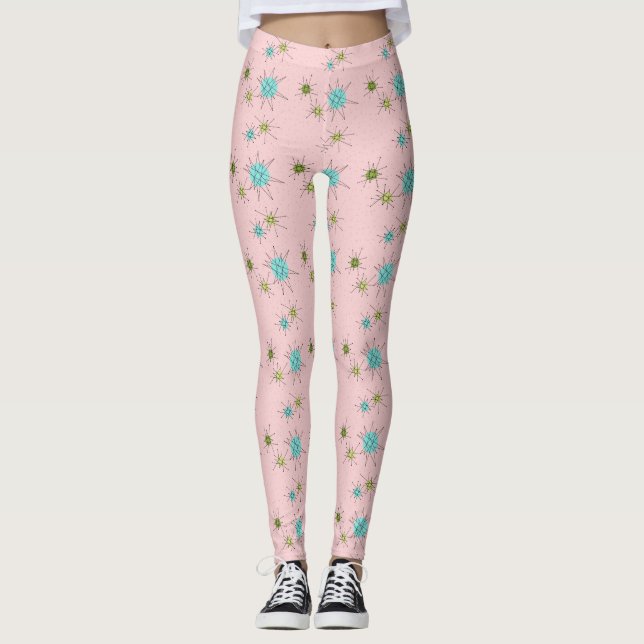 Rosa Iconic Atomic Starbursts Leggings (Framsida)