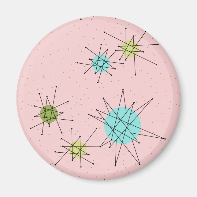 Rosa Iconic Atomic Starbursts Magnet (Framsidan)