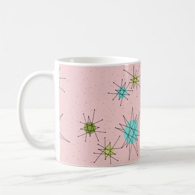 Rosa Iconic Atomic Starbursts Mugg (Vänster)