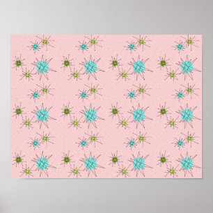 Rosa Iconic Atomic Starbursts Poster