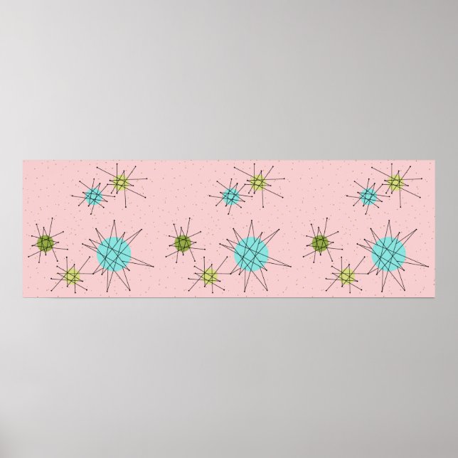 Rosa Iconic Atomic Starbursts Poster (Framsidan)