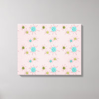 Rosa Iconic Atomic Starbursts Stretched Canvas