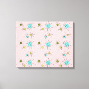 Rosa Iconic Atomic Starbursts Stretched Canvas