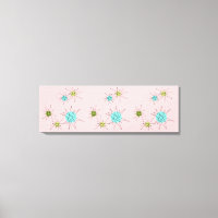 Rosa Iconic Atomic Starbursts Stretched Canvas