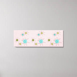 Rosa Iconic Atomic Starbursts Stretched Canvas