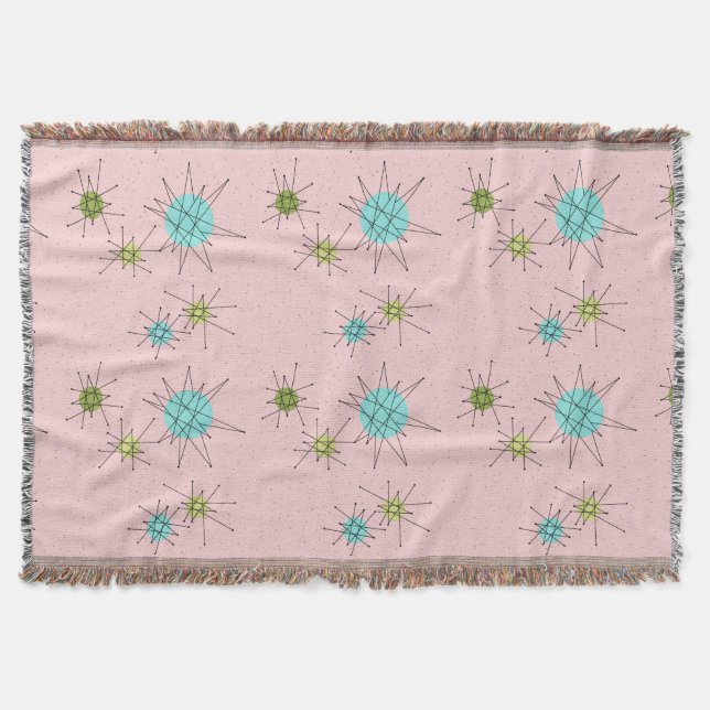 Rosa Iconic Atomic Starbursts Throw Blanket Filt (Framsidan)