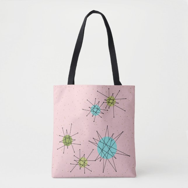 Rosa Iconic Atomic Starbursts Tote Bag Tygkasse (Framsida)