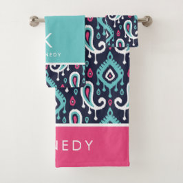 Rosa Ikat Paisley Monogram