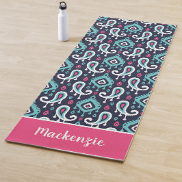 Rosa Ikat Paisley Namn Monogram