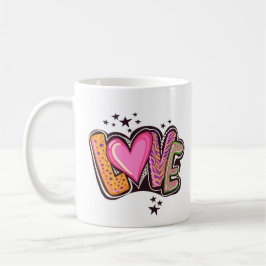 Rosa Illustration Cute Kärlek Valentine's Day Mugg