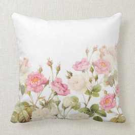 Rosa illustration för äng för Sepiavintagero Kudde